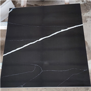 5064 Black Artificial Quartz Stone Slab Tiles