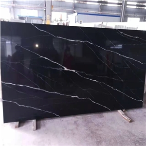 5064 Black Artificial Quartz Stone Slab Tiles