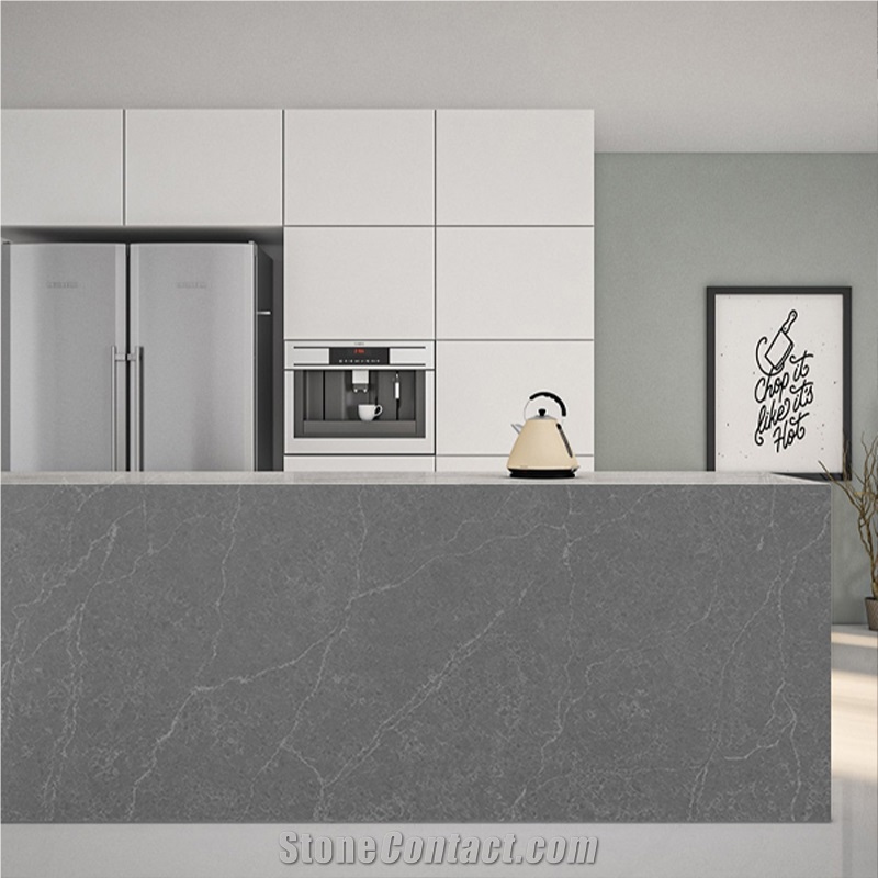 Artificial Stone Grey Quart Stone Slab Modern Jazz Slabs