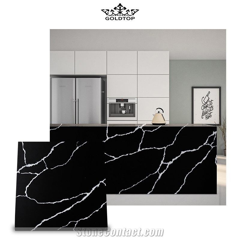 Bar Counter Countertops 5024 Nero Statuary Artificial Stone