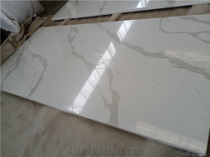 Beige Quartz Ocean Wave Artificial Quartz Slabs
