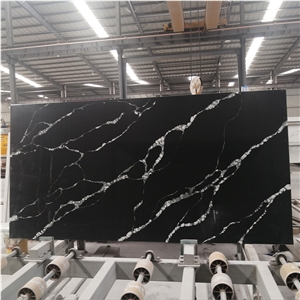 Black Calacatta Artificial Quartz For Kichen Wall
