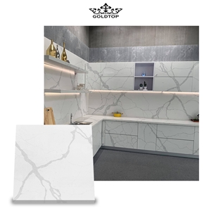 Calacatta Mystero Artificial Quartz Stone Slab Tiles Kitchen