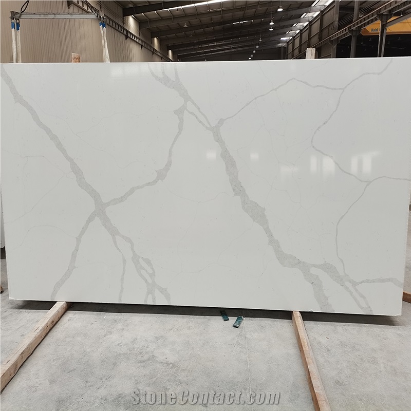 Calacatta Mystero Artificial Quartz Stone Slab Tiles Kitchen