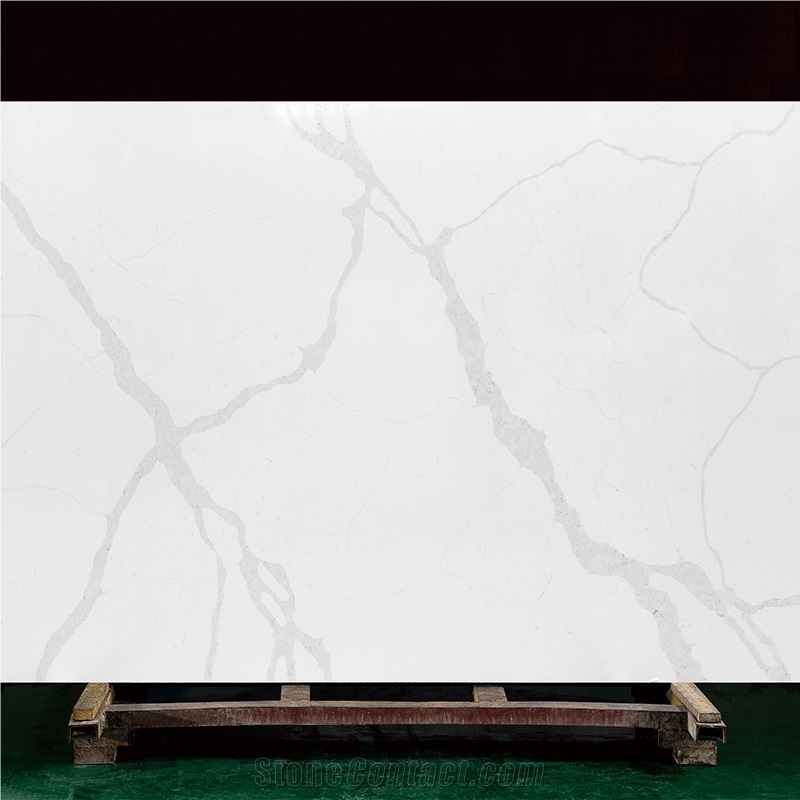 Calacatta Mystero Artificial Quartz Stone Slab Tiles Kitchen
