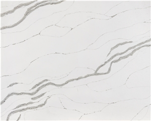 China Factory Price White Quartz Calacatta Quartz Bis Slabs