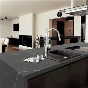 Hot Sale Artificial Quartz Polished Black Stone