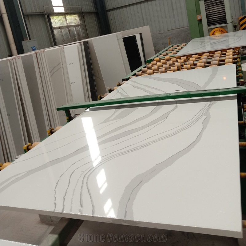 Hot Sale Artificial Stone Polished Quartz Calacatta White
