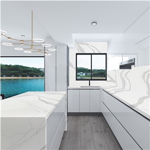 Hot Sale Artificial Stone Polished Quartz Calacatta White
