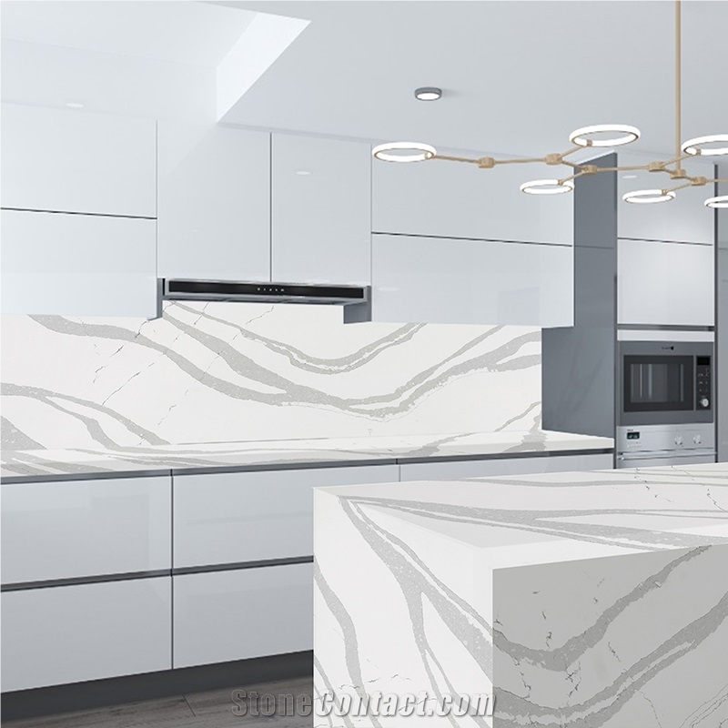 Hot Sale Artificial Stone Polished Quartz Calacatta White