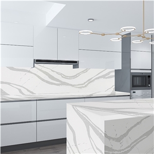 Hot Sale Artificial Stone Polished Quartz Calacatta White