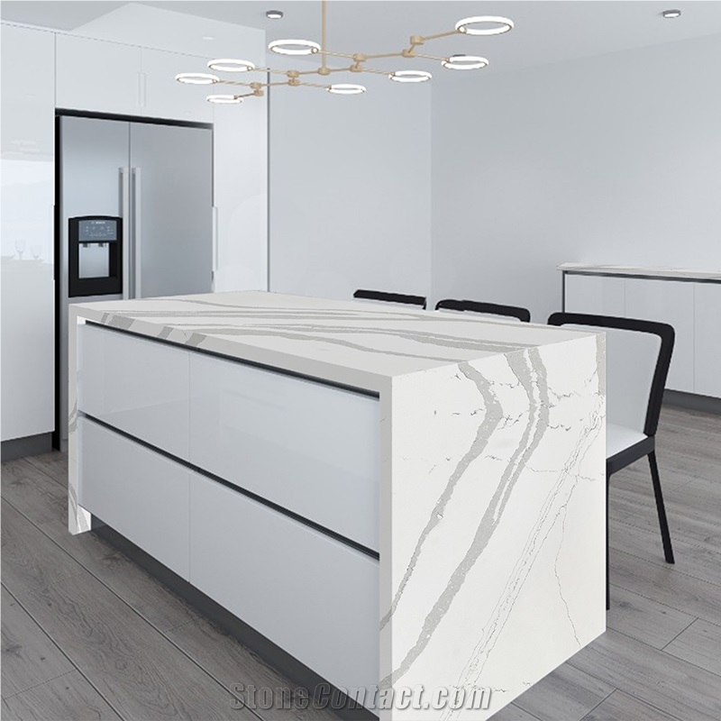 Hot Sale Artificial Stone Polished Quartz Calacatta White