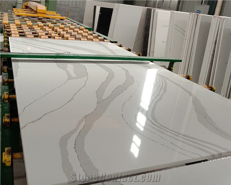 Hot Sale Artificial Stone Polished Quartz Calacatta White