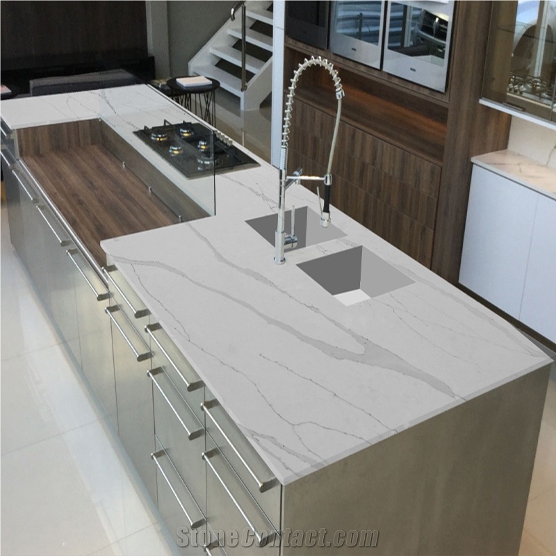 Polished Artificial Quartz Slab For Home Decoration