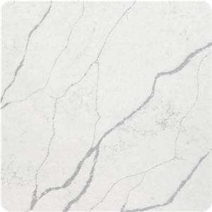 Polished Elegant Reed Artificial Stone Calacatta Quartz Slab