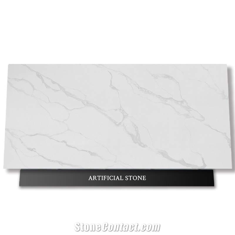 White Calacatta Artificial Quartz For Wall Floor Design