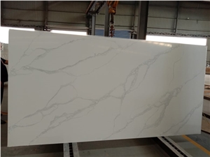 White Calacatta Artificial Quartz For Wall Floor Design
