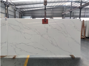 White Calacatta Artificial Quartz For Wall Floor Design