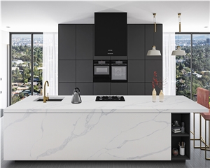 White Calacatta Artificial Quartz For Wall Floor Design