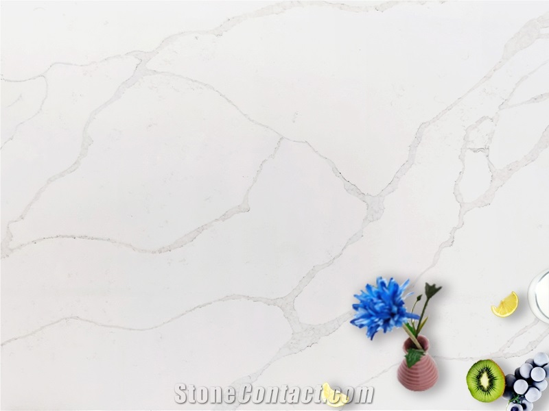 White Green  Artificial Quartz Stone Slabs