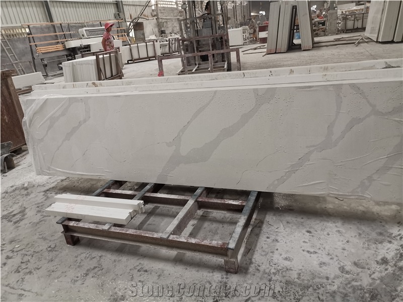 White Green  Artificial Quartz Stone Slabs