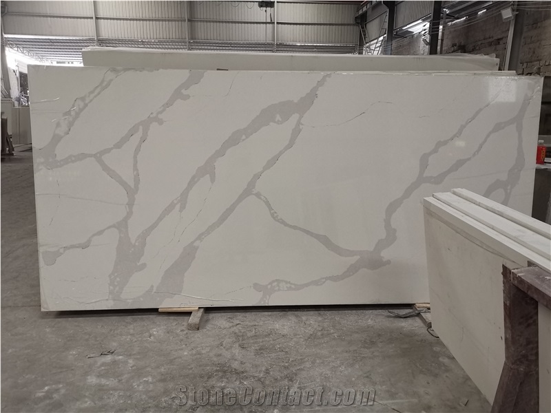 White Green  Artificial Quartz Stone Slabs
