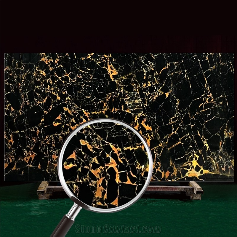 Athens Black Gold Marble Slabs Floor Tiles Countertops