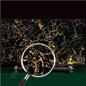 Athens Black Gold Marble Slabs Floor Tiles Countertops
