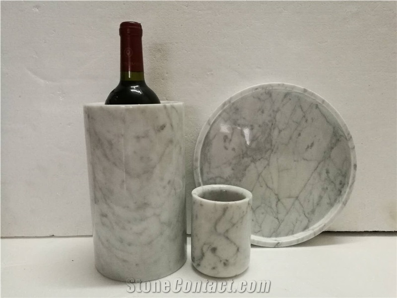 Goldtop Stone OEM/ODM White Marble Red Wine Bottle Container