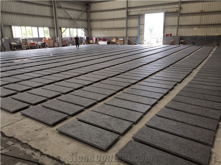Polished Angola Black Granite Countertop Slabs