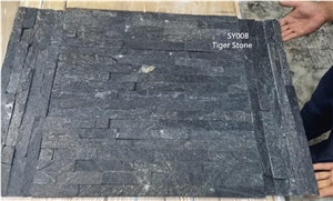 Cultured Stone SY008 Black Quartzite For Wall Cladding Veneer