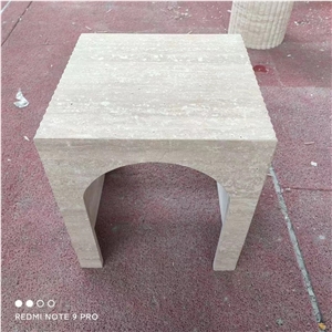 Beige Travetine Custom Cafe Table Top