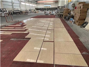 Beige Travetine Tiles Vein Cut Polish Filled  Floor Wall