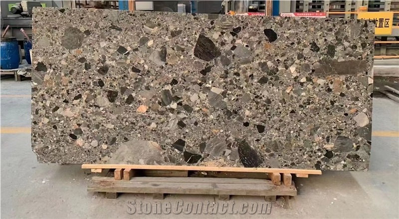Ceppo Grigio Conglomerate Slab Polished For Floor