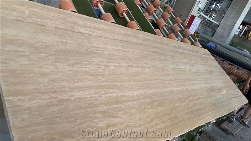 HOT Beige Travetine Slab Polish Filled
