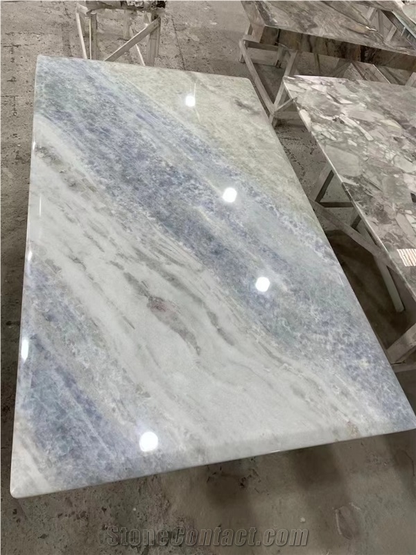 HOT Blue Sky Marble Table Top Cafe Table Tops