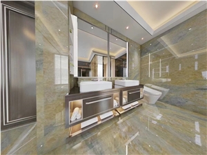 Luxury Yellow Crystal Marble Slab For Wall