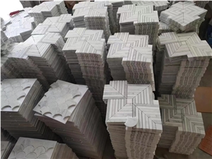 NEW GREEN WHITE MARBLE MOSAIC TILES