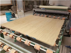 Roman Beige  Hole Travetine Slabs Vein Cut