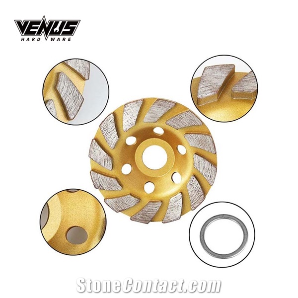 100MM Gold Alloy Floor Abrasive Tools Diamond Grinding Wheel