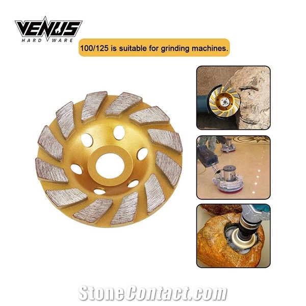 100MM Gold Alloy Floor Abrasive Tools Diamond Grinding Wheel