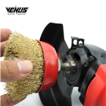 Angle Grinder Crimped Brass Coated Steel Wire Bowl Cup Brush