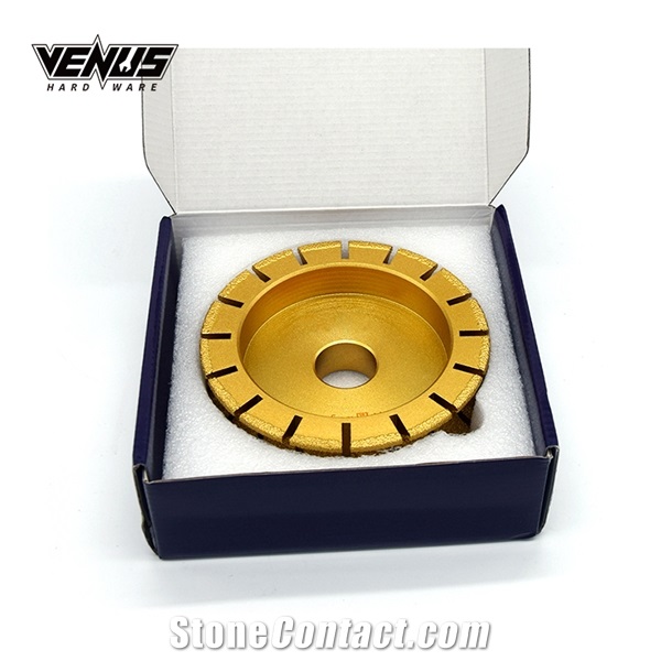 D140MM Round Edge Profiling Brazed Stone Grinding Wheel