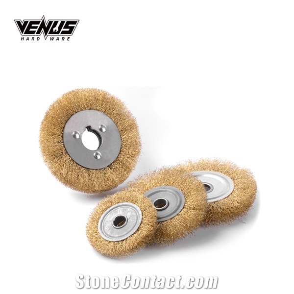 Flat Round Coarse Crimped Steel Wire Wheel Brushes