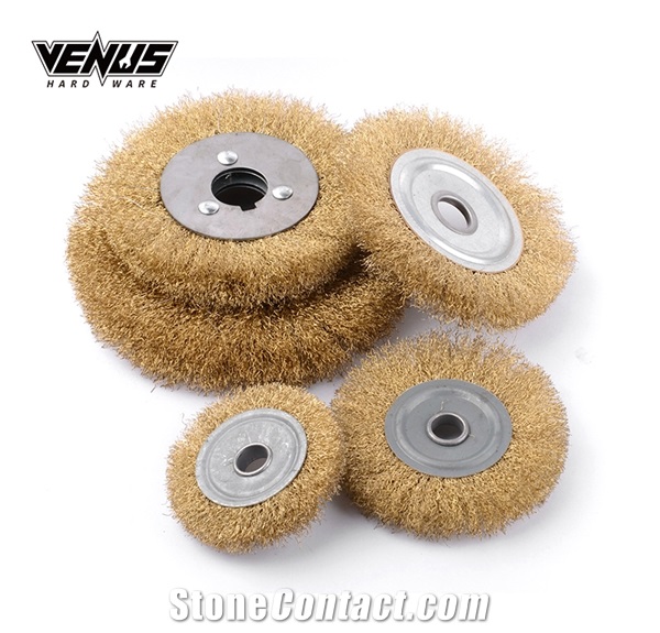 Flat Round Coarse Crimped Steel Wire Wheel Brushes