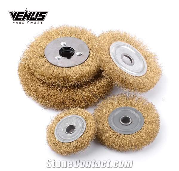 Flat Round Coarse Crimped Steel Wire Wheel Brushes