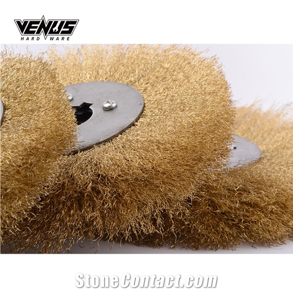 Flat Round Coarse Crimped Steel Wire Wheel Brushes