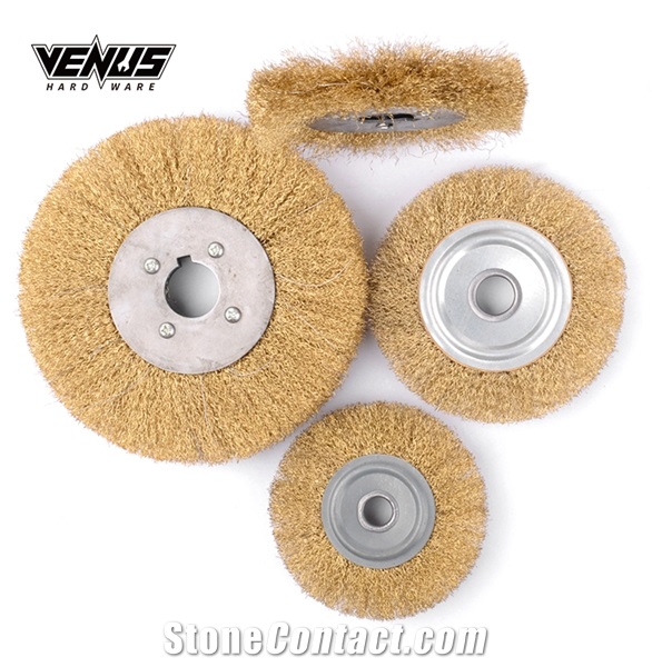 Flat Round Coarse Crimped Steel Wire Wheel Brushes