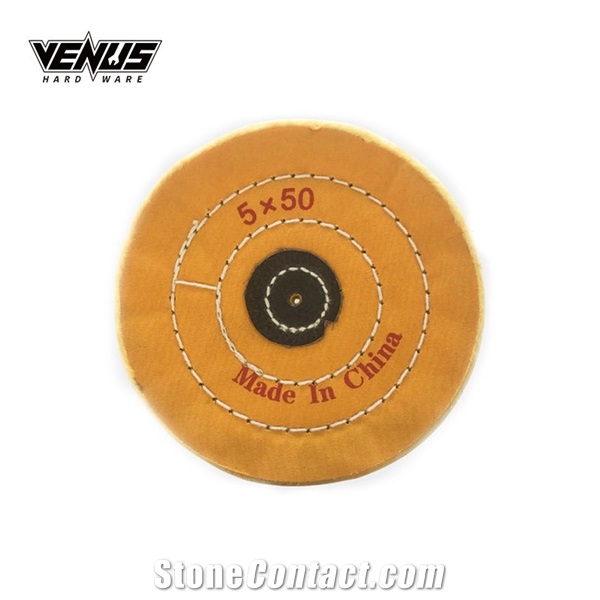 Soft Flannel Yellow And White Cloth Buffing Wheels