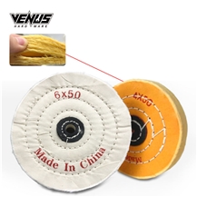 Soft Flannel Yellow And White Cloth Buffing Wheels
